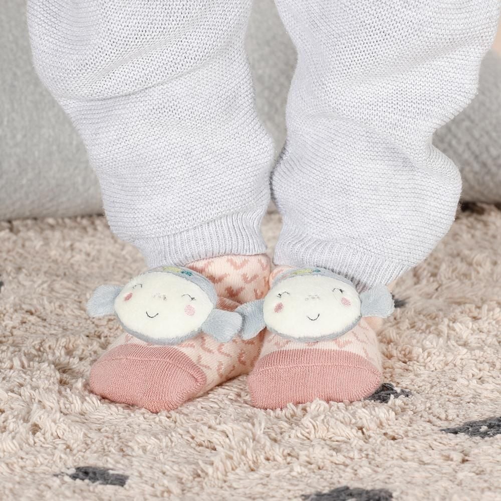 FEHN Meeresbewohner Babysöckchen mit Rassel 0-12 Monate