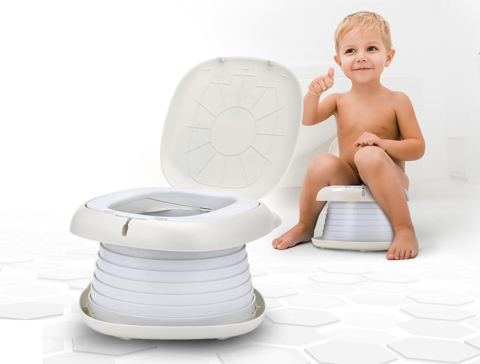 NK sammenklappelig rejsepotte, transportabelt toilet + poser og etui