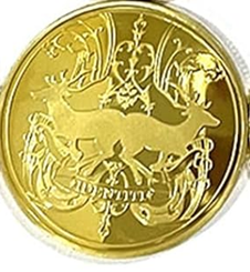 BRADOC Zobna vila pozlačen kovinski kovanec pod blazino 4 cm JELENI