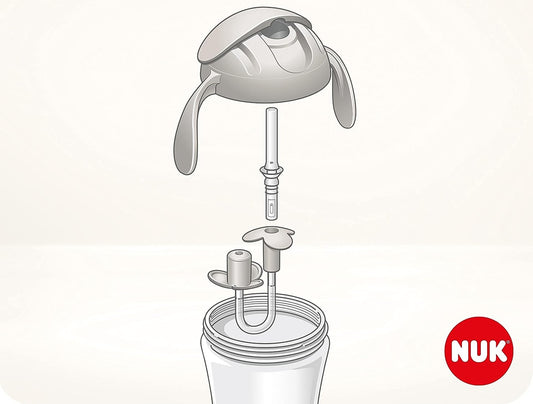 NUK Motion Cup Trinklernbecher mit flexiblem Strohhalm 8 m+