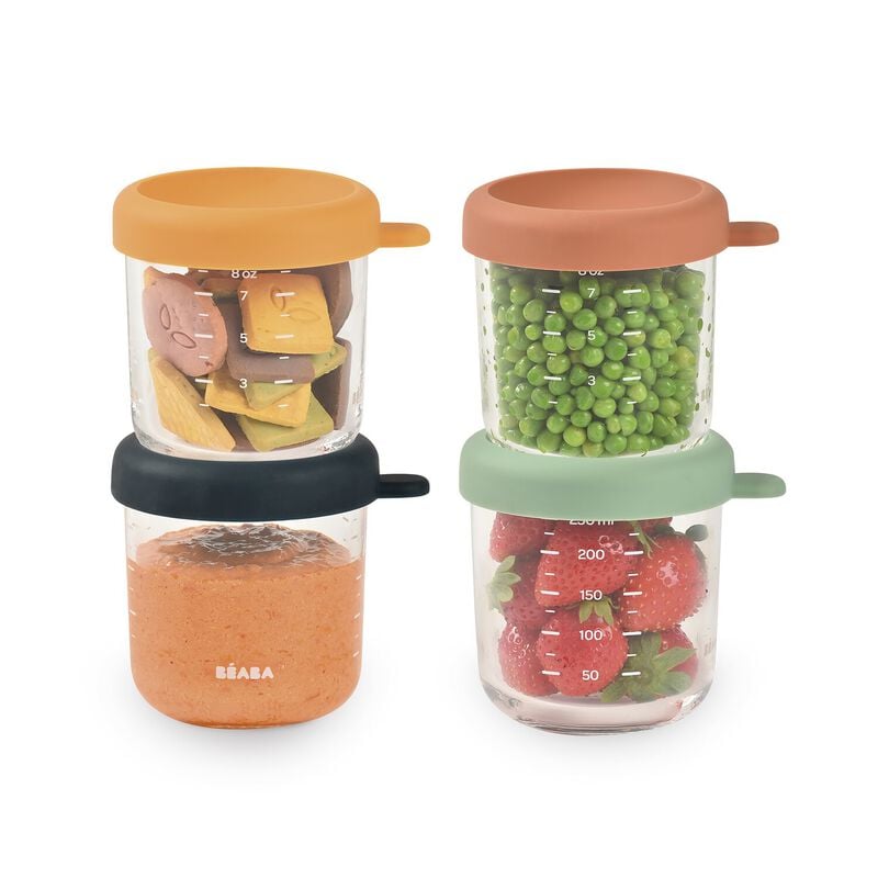 Béaba Sunrise contenitori in vetro per alimenti con chiusura 250ml x4