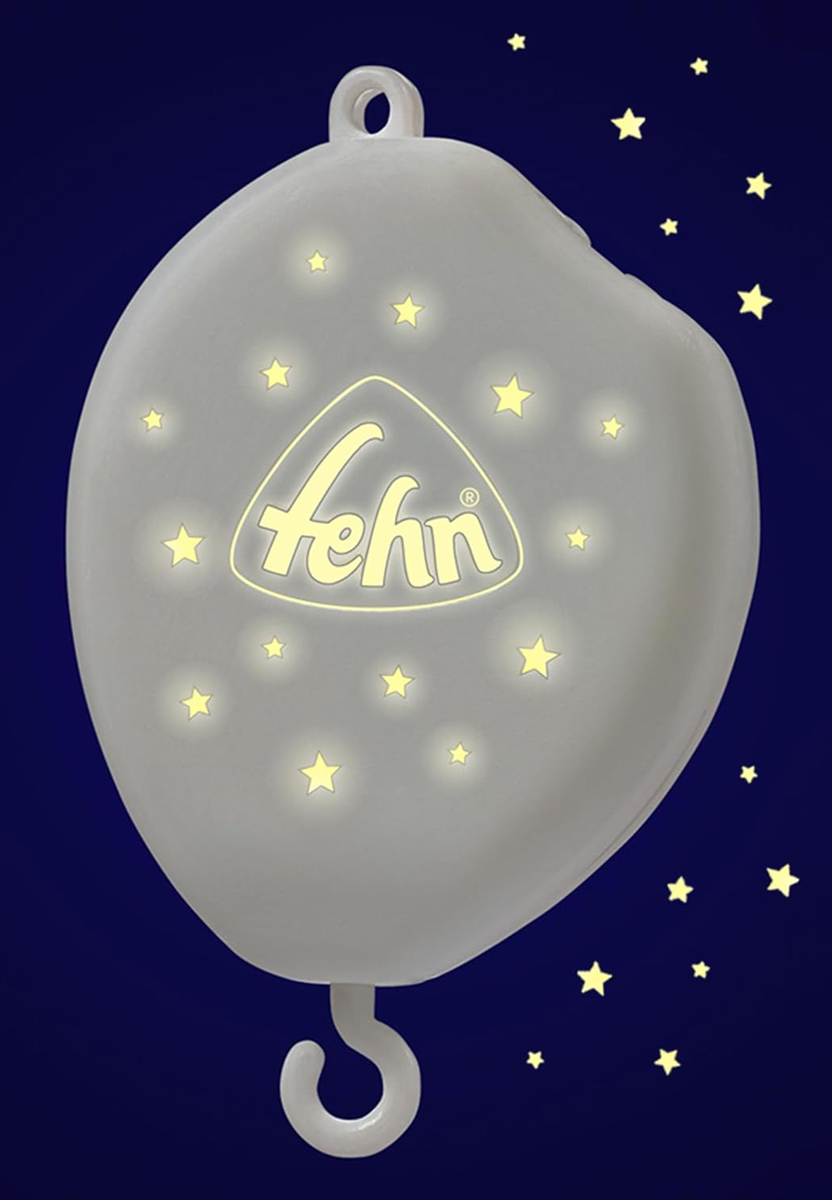 FEHN MP3 móvil para cuna con luz nocturna para carrusel + tarjeta de 128 Mb