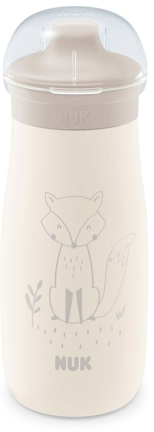 NUK Mini-Me Sip botella de acero con boquilla rígida de 300 ml, a partir de 9 meses, ZORRO