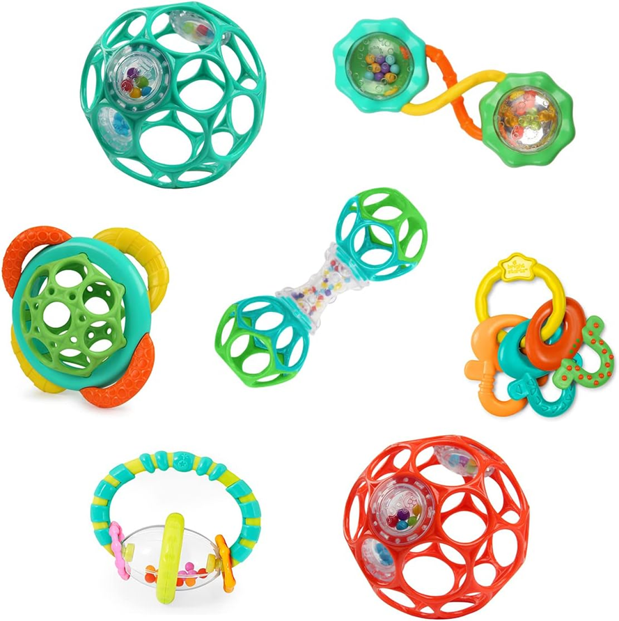 BRIGHT STARTS Soothers & Shakers set de jucării pentru bebeluși 7 piese 6 luni+