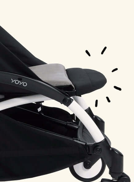 BABYZEN podnóżek do wózka Yoyo, Yoyo +, Yoyo 2 czarny, wygodny, regulowany podnóżek do wózka