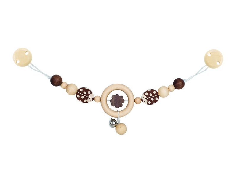 HEIMESS colgante de madera con campanita para cochecito, cuna o portabebés 40 cm