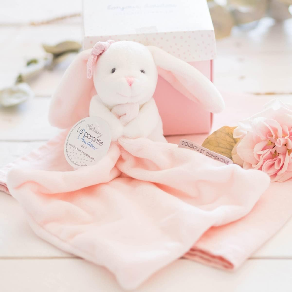 DOUDOU ET COMPAGNIE dou dou manta de apego CONEJO 17 x 17 cm