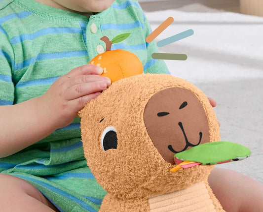 FISHER-PRICE plišasta senzorična kapibara z grizalom in ropotuljico 23,5 cm
