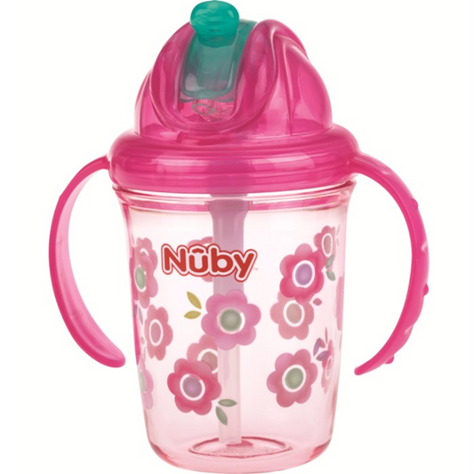 NUBY Flip-it Cup Schnabeltasse mit Strohhalm 12 m+ 240 ml