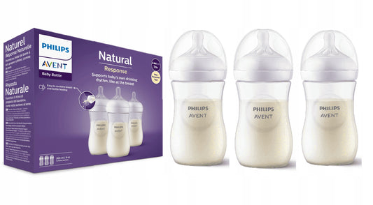 PHILIPS AVENT Natural RESPONSE butelka 260 ml 1msc+ x3 zestaw 3 butelek ze smoczkiem 1m+