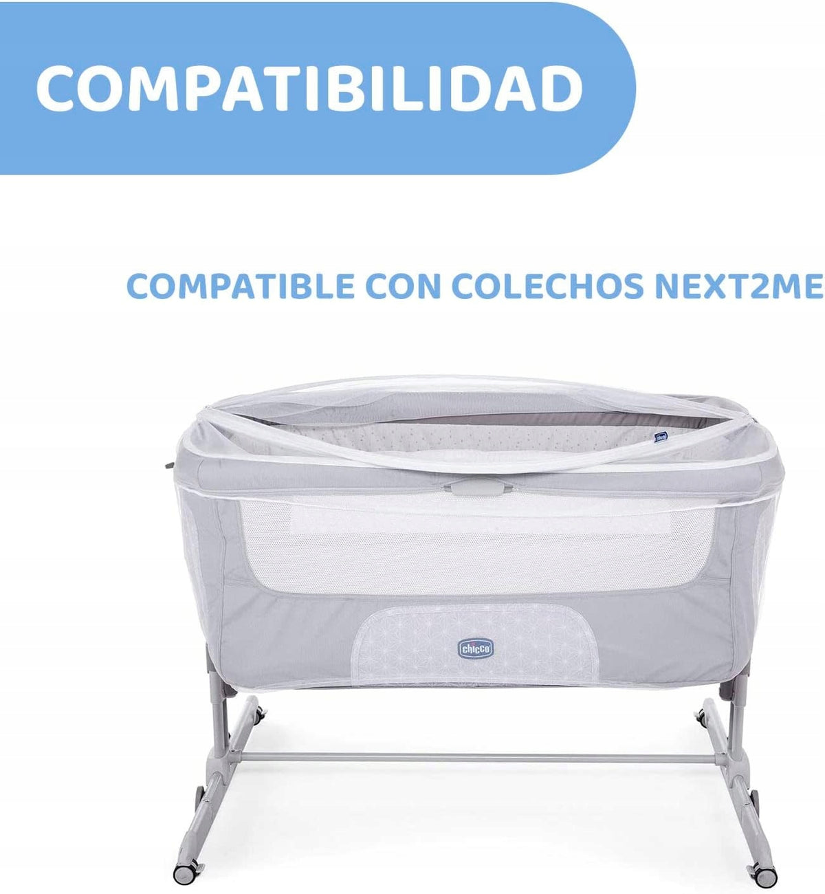 CHICCO NEXT2ME moskitiera do łóżeczka biała, kompatybilna z łóżkami Next2Me, chroni przed komarami
