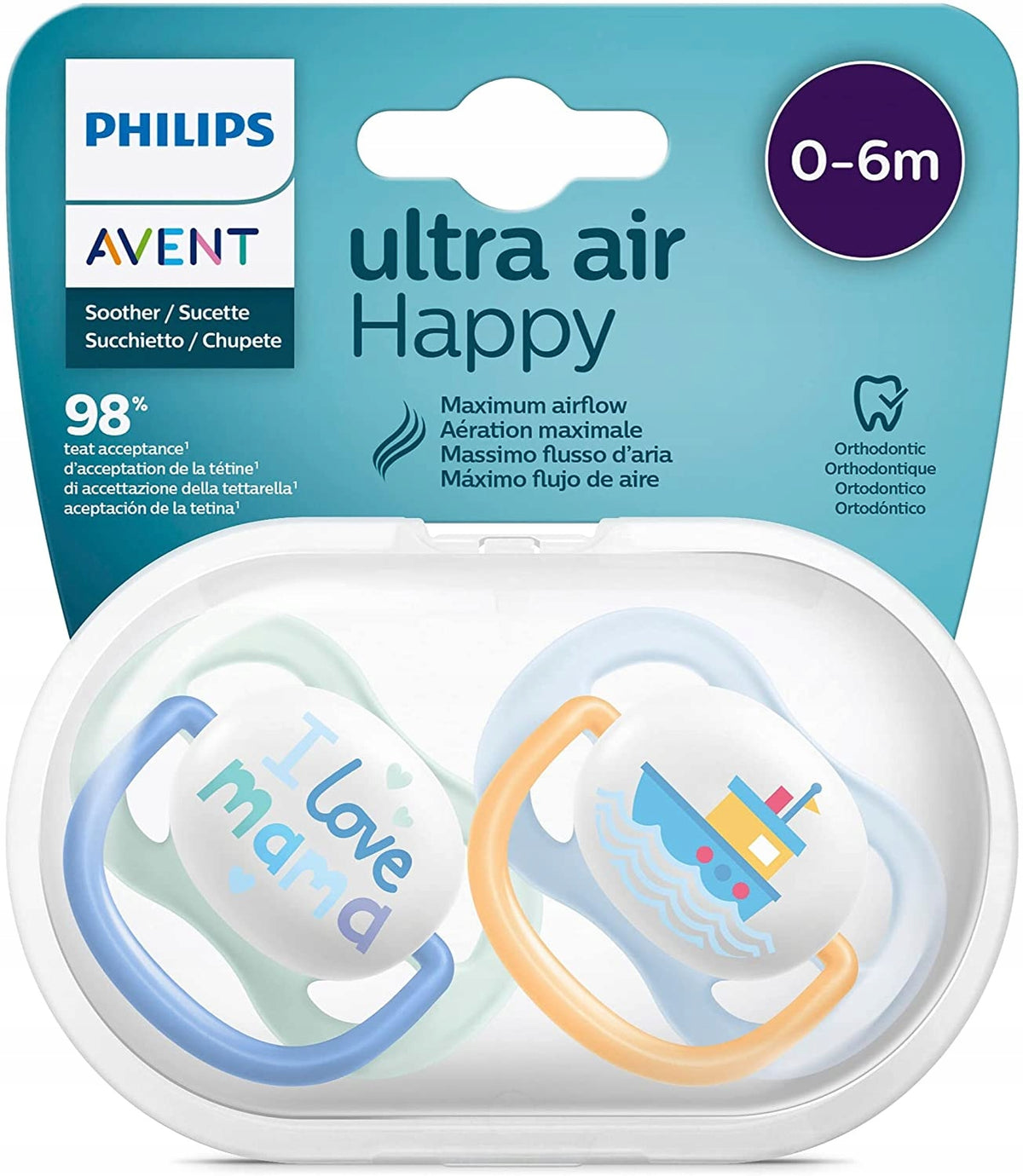 PHILIPS AVENT Ultra Air Happy Schnuller x 2 0-6 Monate
