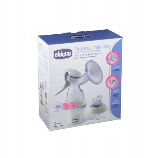 CHICCO Natural Feeling LAKTATOR RĘCZNY 150 ml U "O ręczny laktator Chicco z butelką i smoczkiem, biało-różowy
