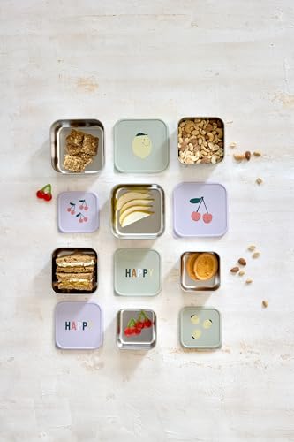 Lässig Happy Fruits jeklene posodice za prigrizke 3 kosi