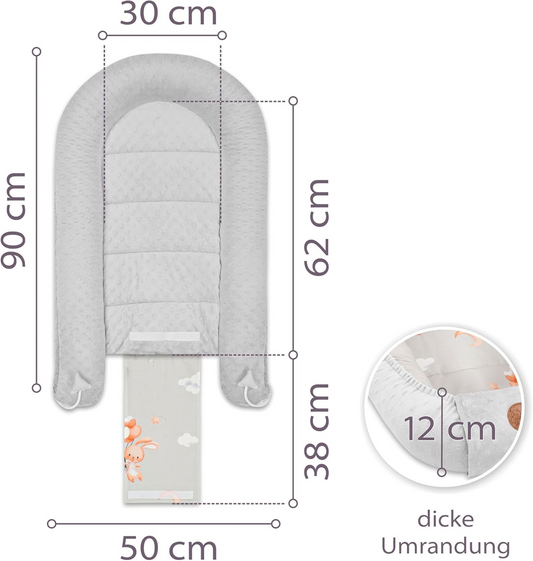 KOKON otroško gnezdece 90x50 minky