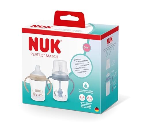 NUK Perfect Match lončki s slamico 2x150 ml 6+