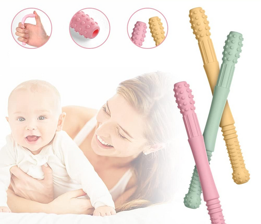 VICLOON silikonowy gryzak masujący 4 sztuki + 4 szczotkI do czyszczenia 17 cm