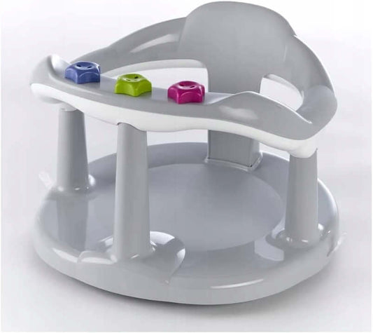THERMOBABY krzesełko do kąpieli, fotelik kąpielowy dla dziecka od 6m do 15 kg, szary