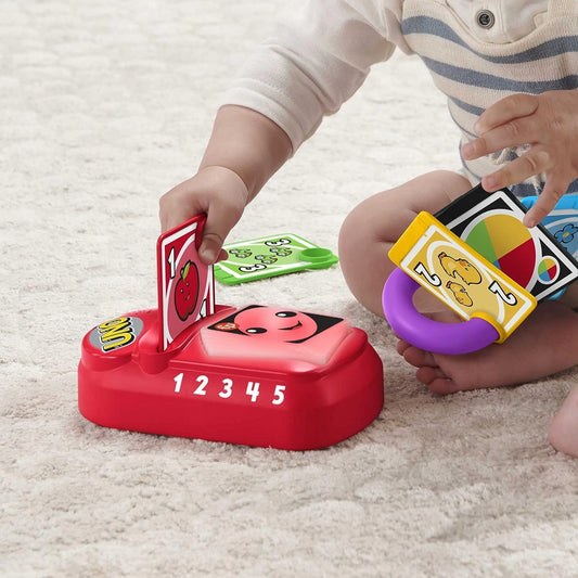 FISHER-PRICE światła muzyka frazy j. niemiecki UNO interaktywna zabawka edukacyjna dla niemowląt, czerwony