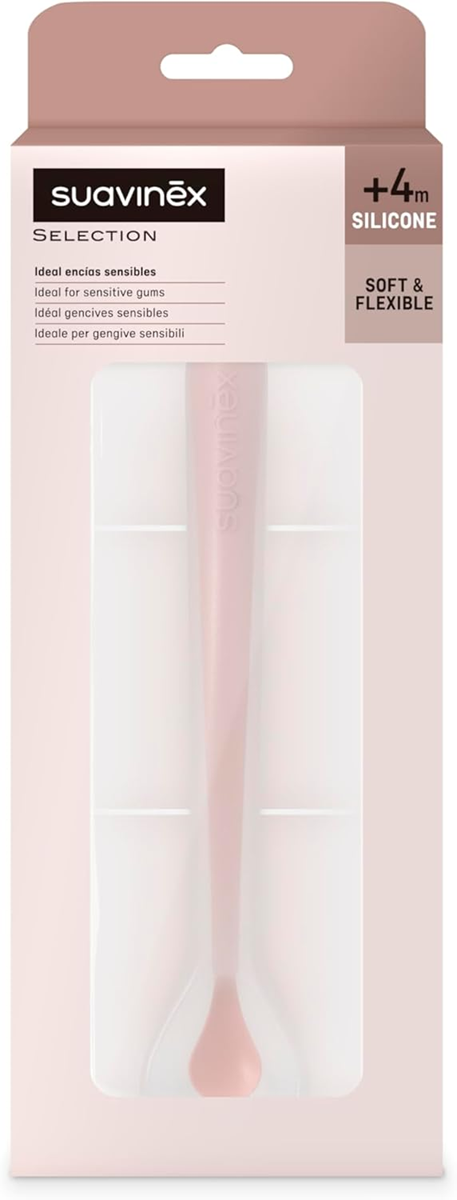 SUAVINEX Selection flexibler Silikonlöffel 16 cm 4 Monate+ rosa
