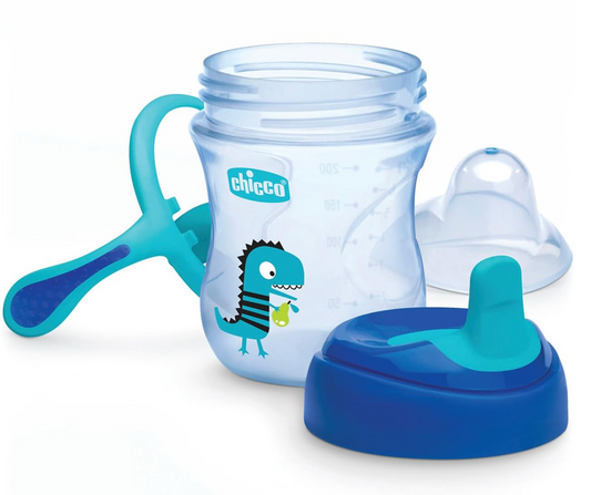 CHICCO Bicchiere di transizione con beccuccio e manici 200 ml 4 mesi+