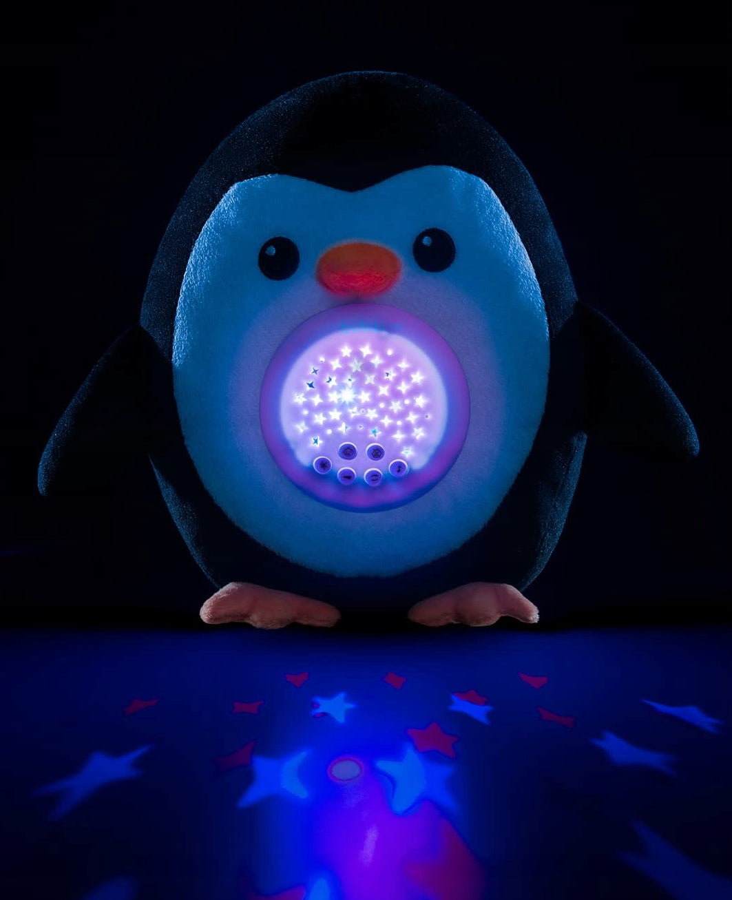 BUBZI przytulanka, projektor gwiazd, 20 dźwięków PINGWIN 20 cm