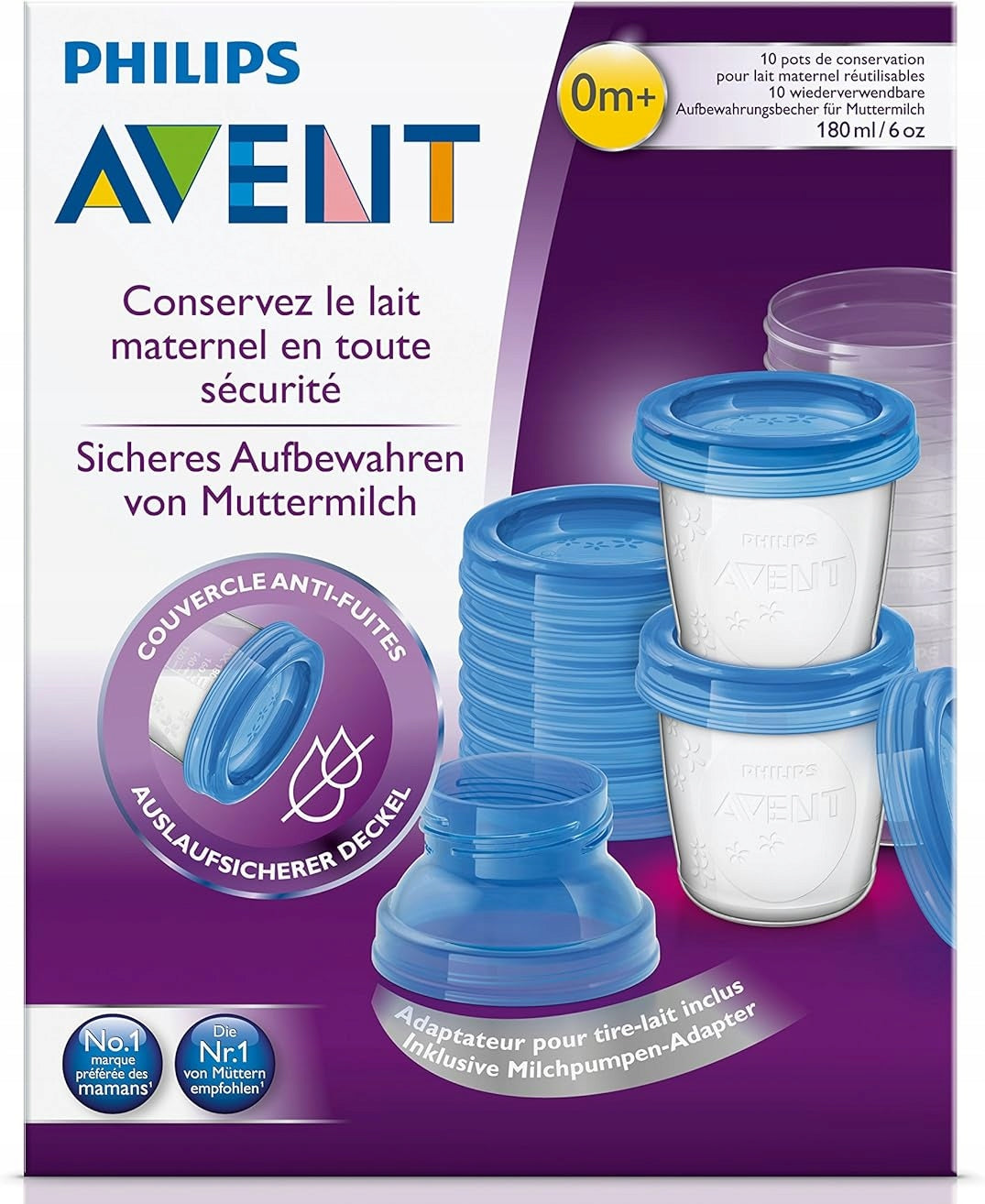 PHILIPS AVENT Lebensmittelbehälter x10 + Adapter