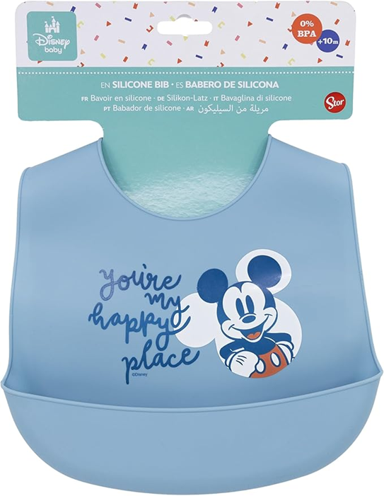 STOR Silikonlätzchen mit Tasche MICKEY MAUS