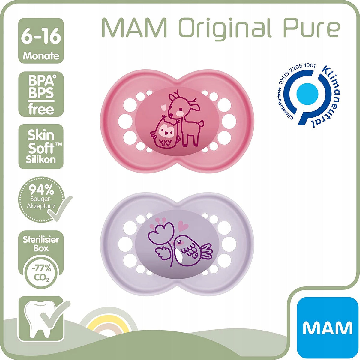 MAM Original Pure Schnuller x2 6-16m