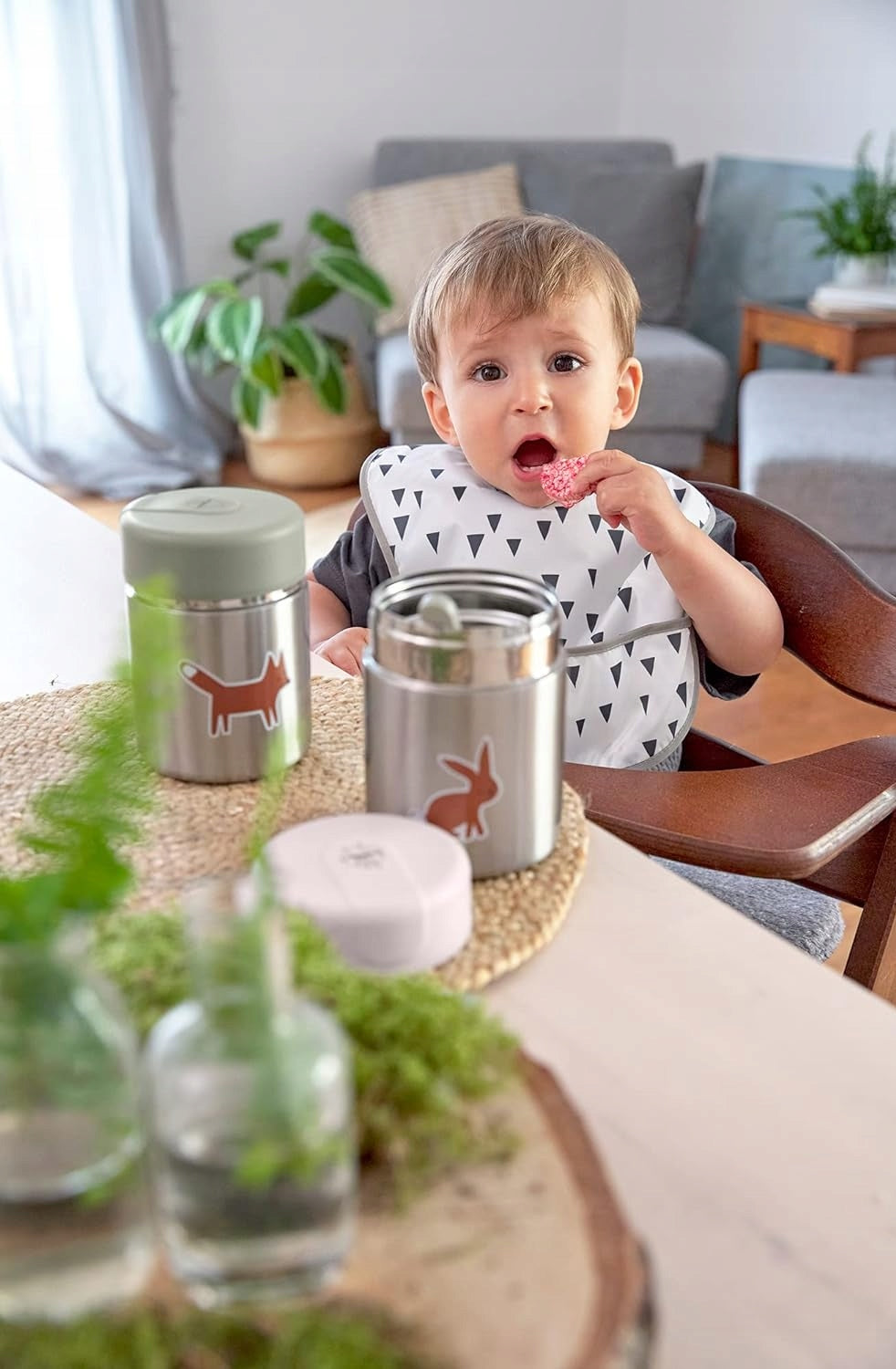 LASSIG Food Jar TERMOS OBIADOWY stal nierdzewna 315 ml, zielony termos obiadowy dla dziecka