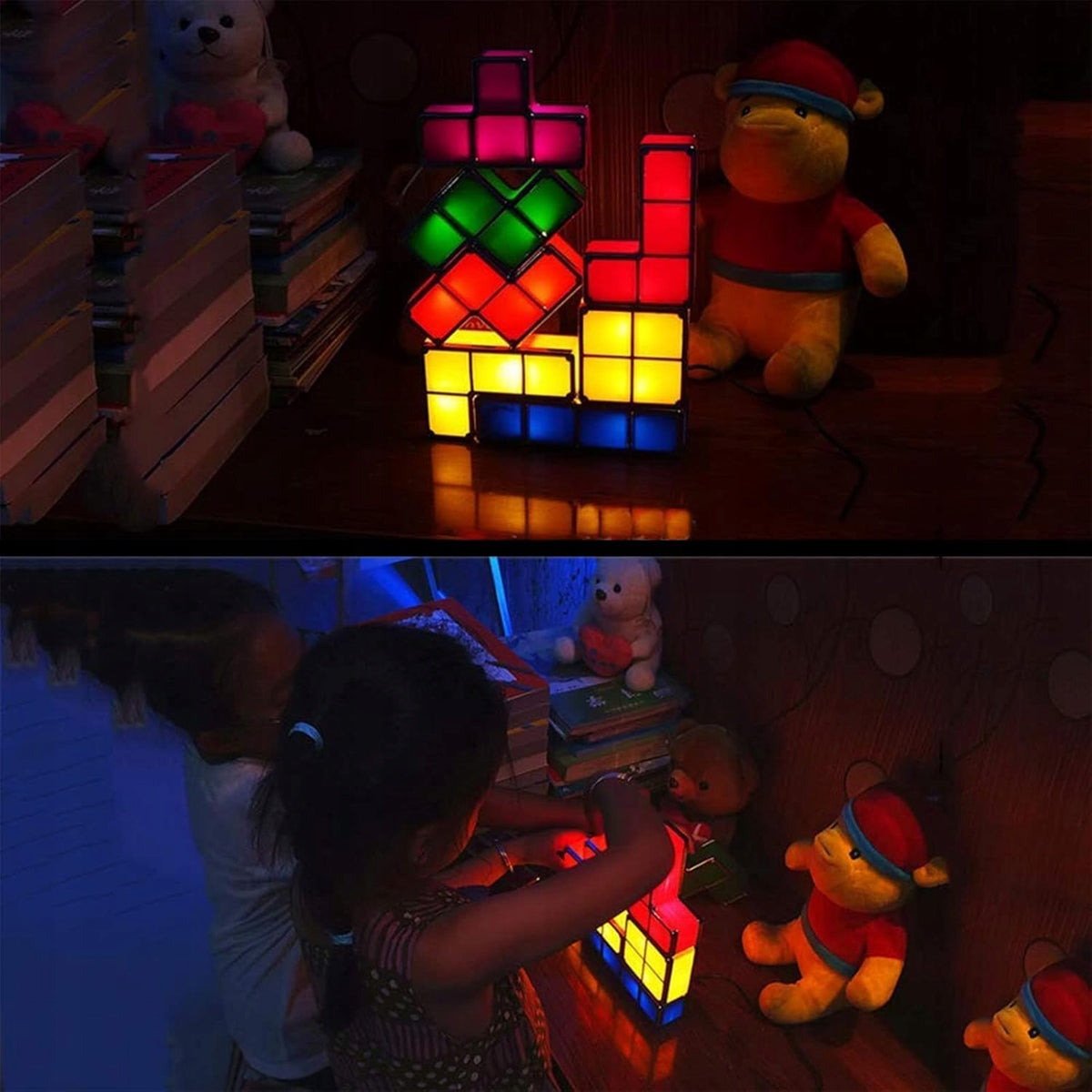JUSTUP The Magic Block LED nočna lučka 7 elementov 7 barv TETRIS