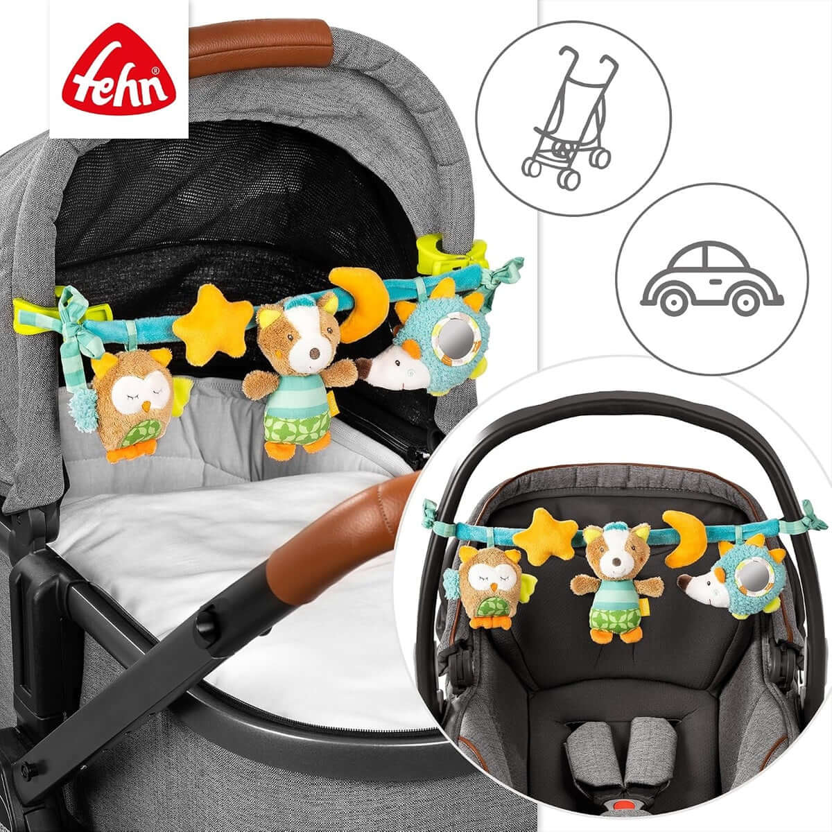 FEHN FehnLand Schlafender Wald Kinderwagen- und Bettchenanhänger 49 cm