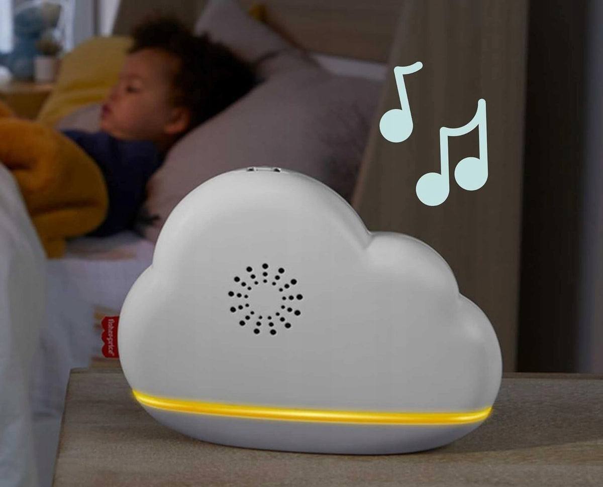 FISHER PRICE 2w1 karuzela z czujnikiem hałasu, lampka nocna na stolik dla niemowląt