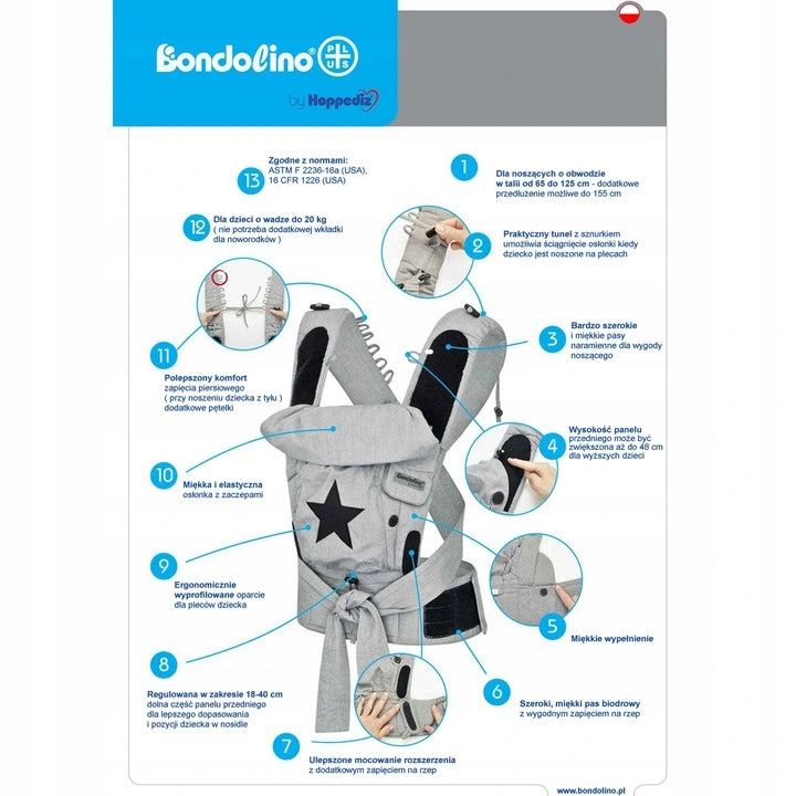 HOPPEDIZ Bondolino Plus ergonomické nosidlo