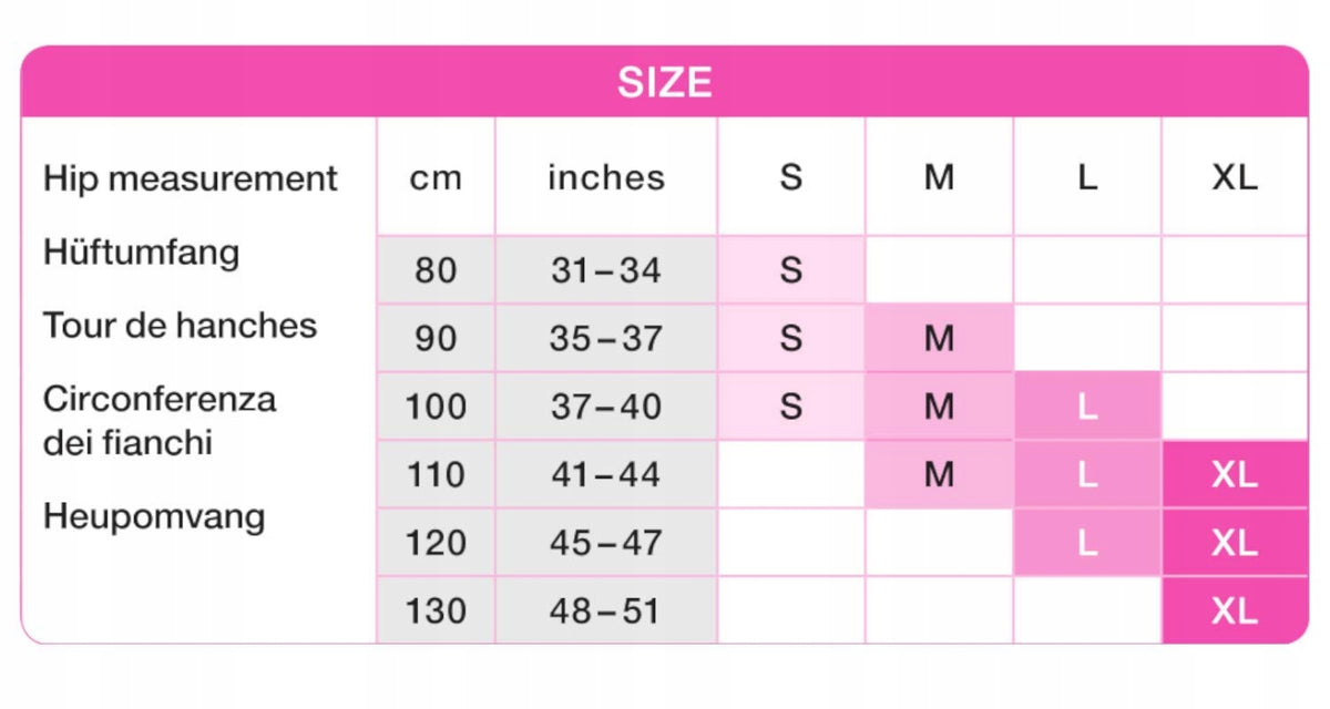 MEDELA pas ciążowy elastyczny XL tabela rozmiarów bioder dla opaski ciążowej i poporodowej