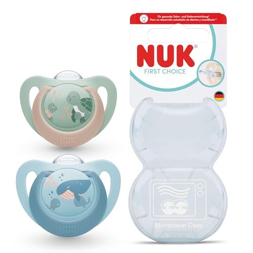 NUK First Choice dudlíky 18-36 měs. 2 ks. Želva/Velryba