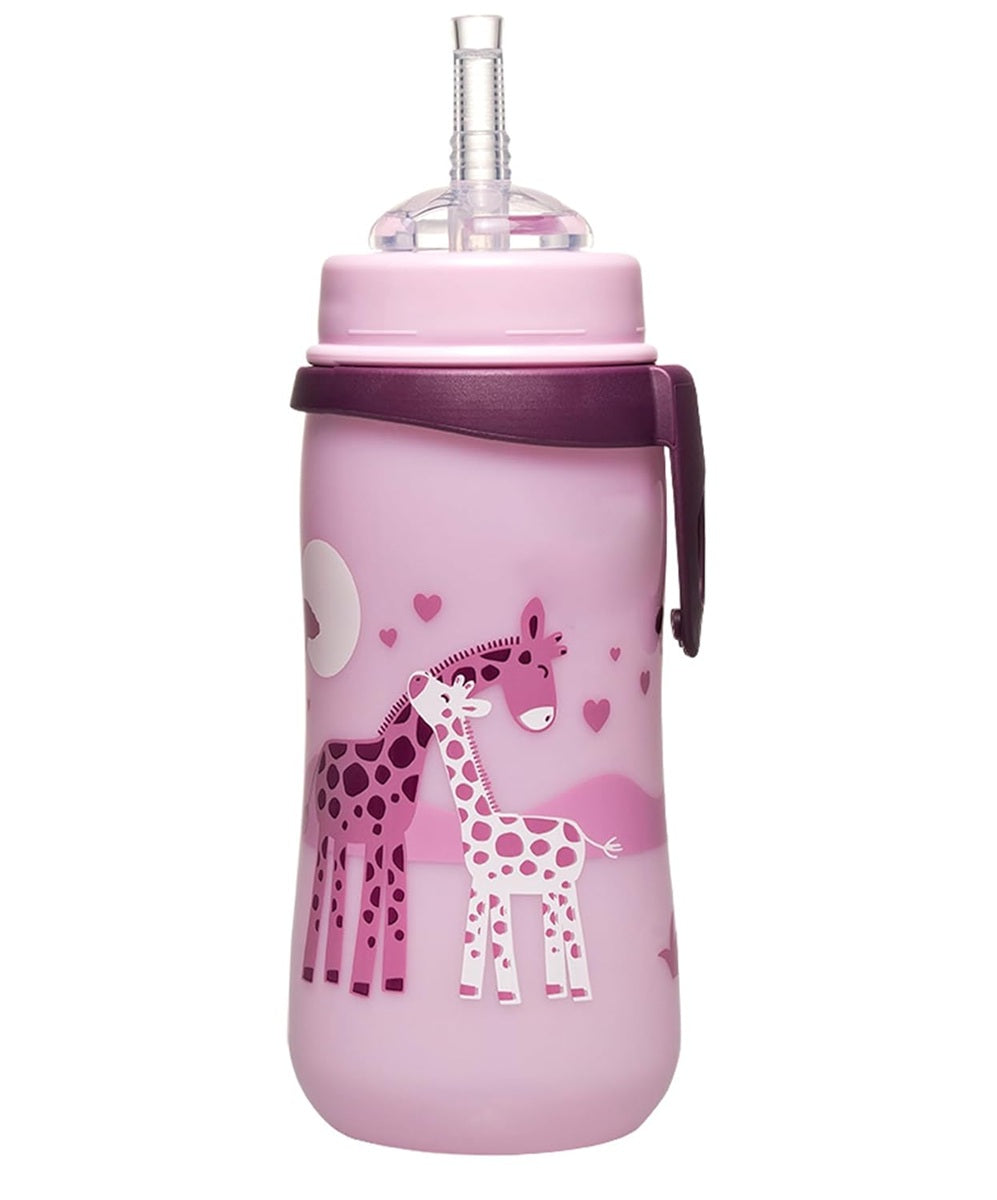 NIP Straw Cup copo antivazamento com palhinha 330 ml 12 m+ GIRAFAS