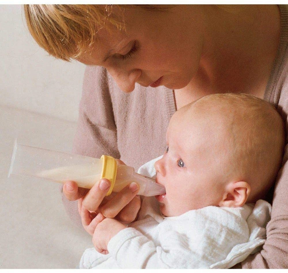 MEDELA SOFTCUP dokarmianie łyżeczka z butelką U, żółty zestaw do karmienia niemowlęcia
