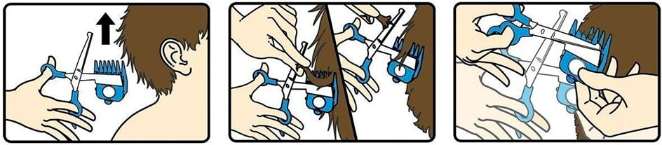 CALMING CLIPPER ψαλίδι για μαλλιά + 9 οδηγούς χτένες και ποδιά