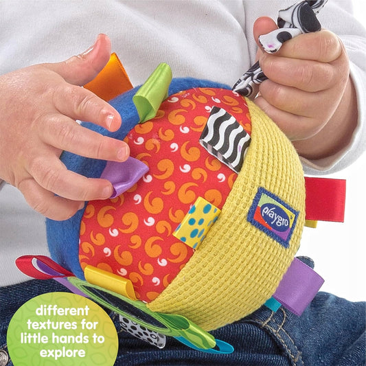 PLAYGRO Loopy Loops sensoryczna pluszowa piłka z lusterkiem i dzwoneczkiem