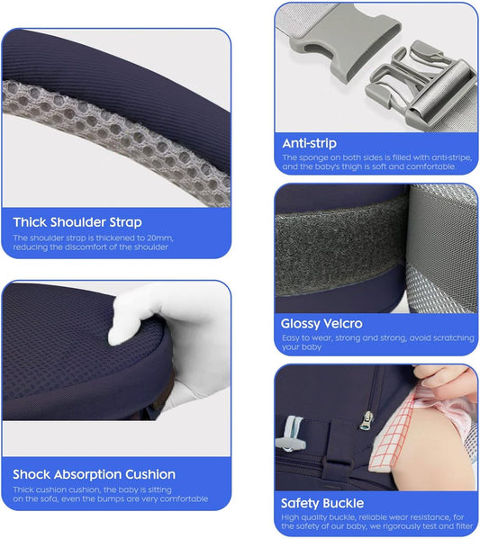 MARSUPIO ergonomico con cintura ventrale 6 in 1