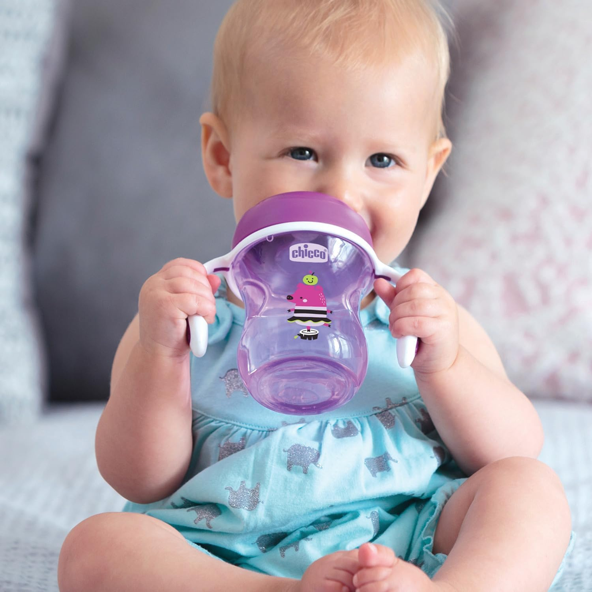 CHICCO Tréningový pohárik s náustkom 200 ml 6 m+
