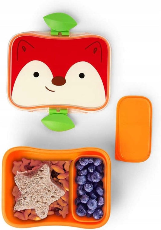 SKIP HOP Zoo Lunch Kit - Lis śniadaniówka + pudełko na przekąski 700 ml, czerwono-pomarańczowy
