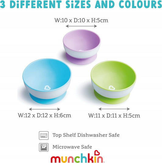 MUNCHKIN Stay Put Saugnapfschalen x3
