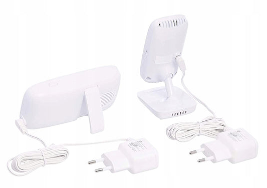 AMAZON BASICS A40 niania elektroniczna 2,8" biała z zasilaczem i odbiornikiem sieciowo-akumulatorowym