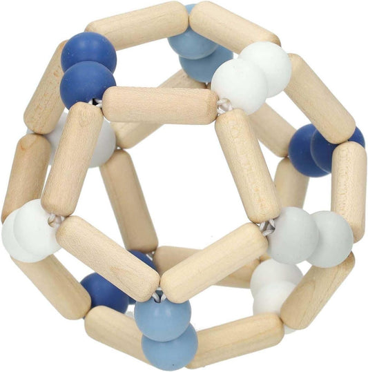 GOKI Baby prilagodljiv leseni prijemalnik v obliki žoge 10 x 10 cm