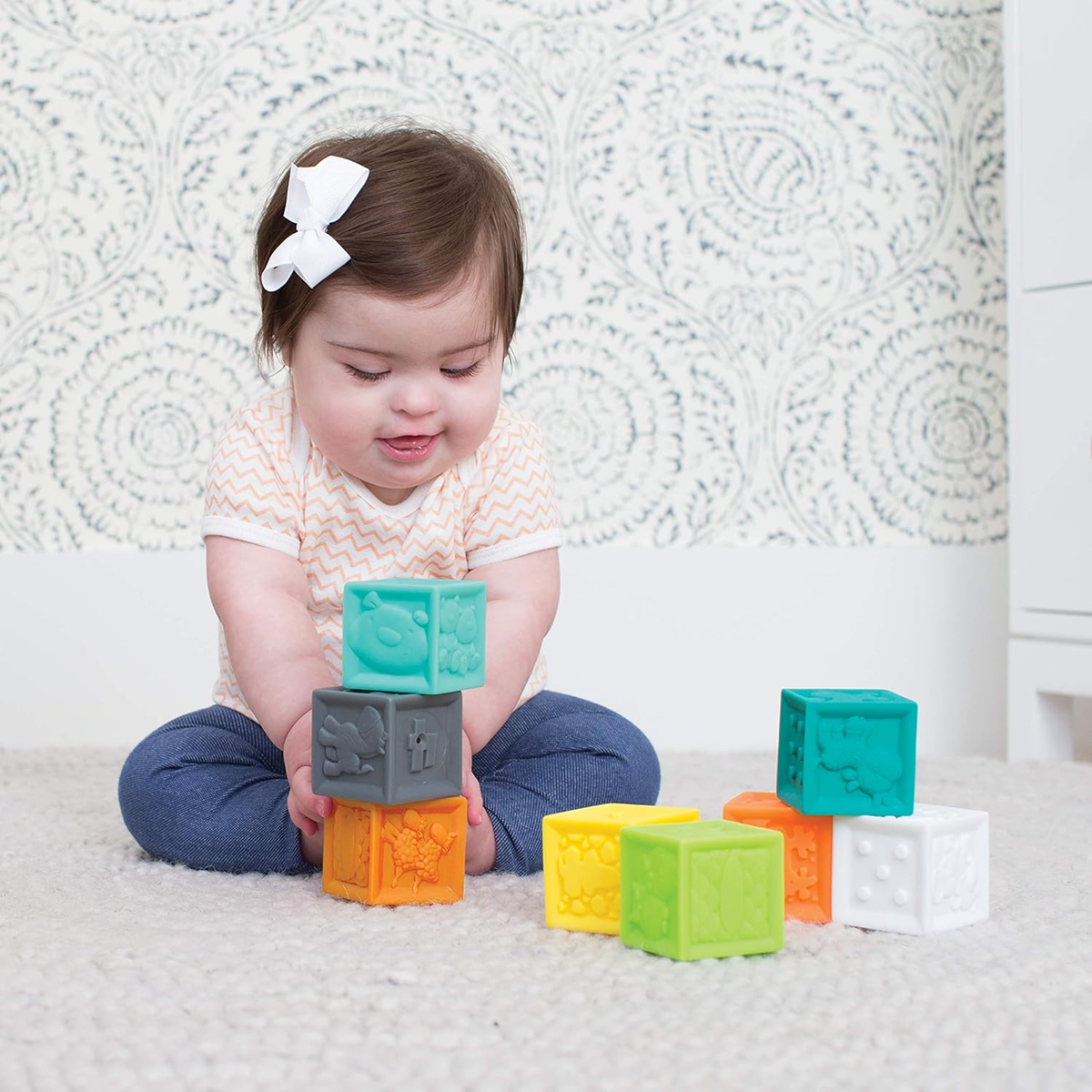 INFANTINO Senso Balls, Blocks & Buddies jucării din silicon 20 de piese
