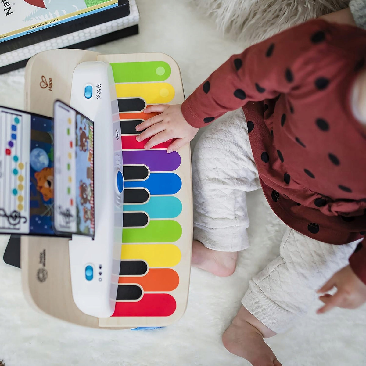 HAPE BABY EINSTEIN piano táctil de madera + 5 tarjetas musicales