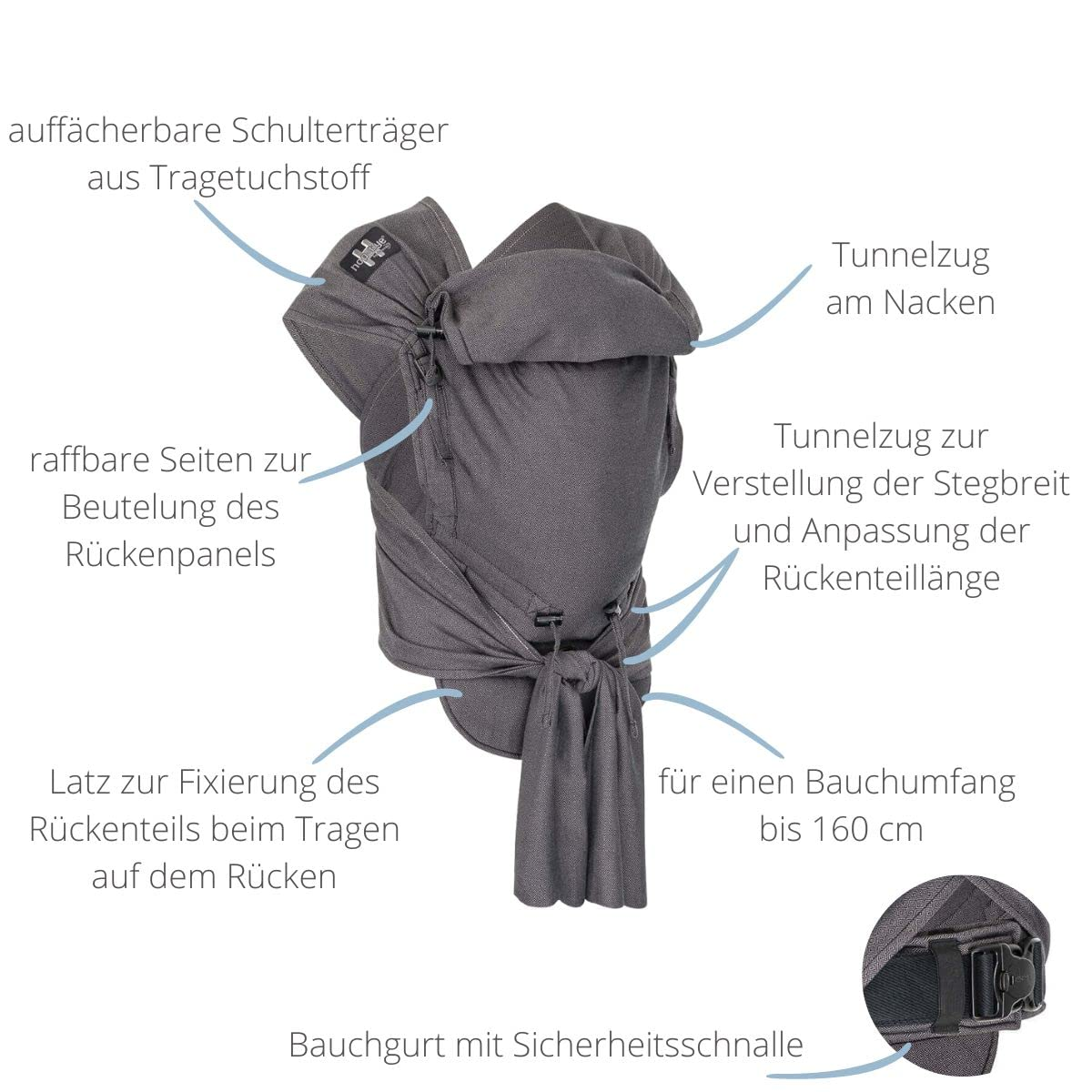 HOPPEDIZ hop-tye buckle ergonomický nosič 0 – 30 mes.