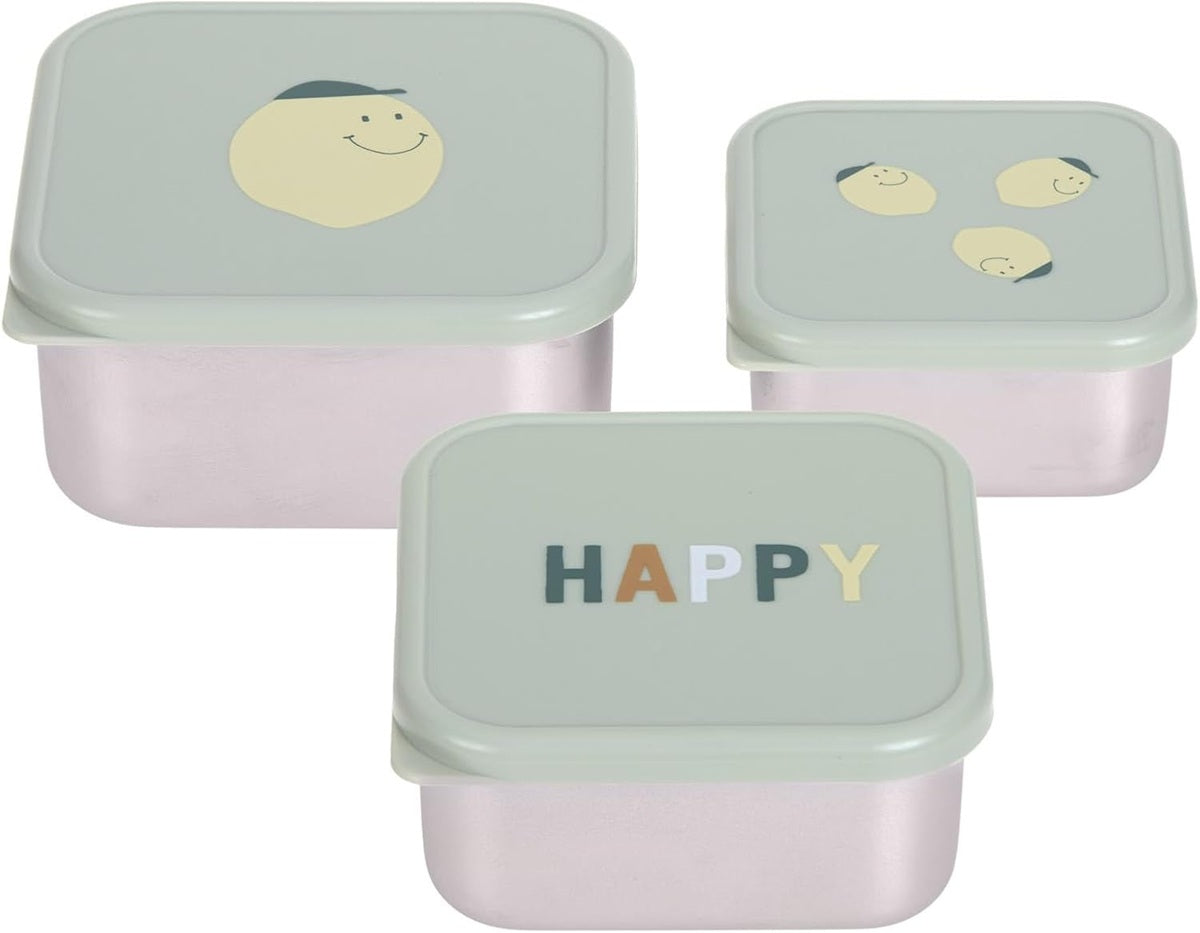 LASSIG Snackbox Edelstahl BROTDOSE x3